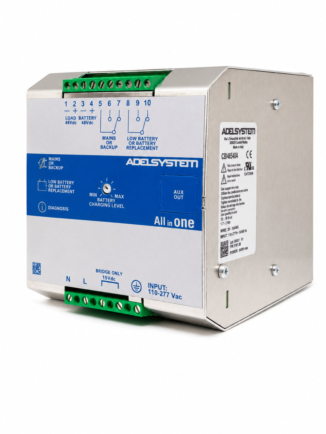 UPS en DC riel din entrada 115~230VAC salida 48V 5A