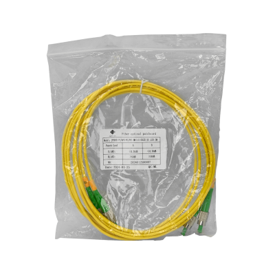 JFSHH3. Latiguillo de fibra óptica dúplex monomodo SM de 3 m, conectores FC/APC-FC/APC, núcleo 9/125 µm, cable de 3 mm