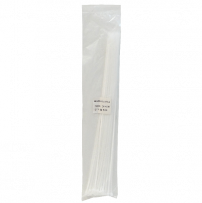 CV-45W. Paquete de 50 bridas de nylon blancas de 500 x 4,8 mm para sujeción y organización de cables