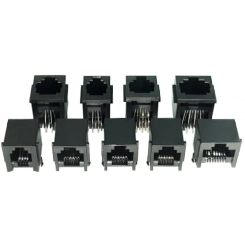 Conector modular jack RJ45, RJ12, RJ11, RJ9 serie TF - RJ45 (8P8C) - 180°