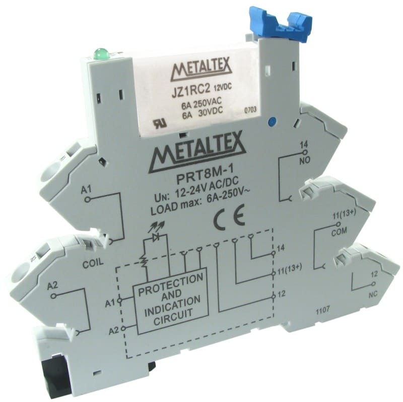 Interfaz de relé riel DIN 6.2mm libre mantenimiento contacto normal AgNi serie PRZM-1R - 24VDC