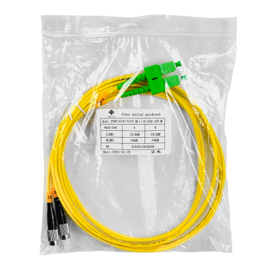 JFSAF2. Cable puente de fibra óptica monomodo SM dúplex SC/APC a FC/UPC de 2 metros, 9/125 µm, diámetro 3 mm