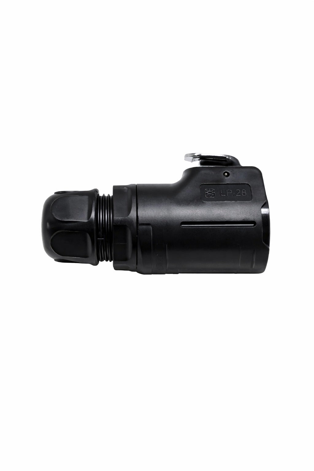 Conector Circular LP-28 Hembra 2 Pines Volante Plástico-Metal con Bloqueo