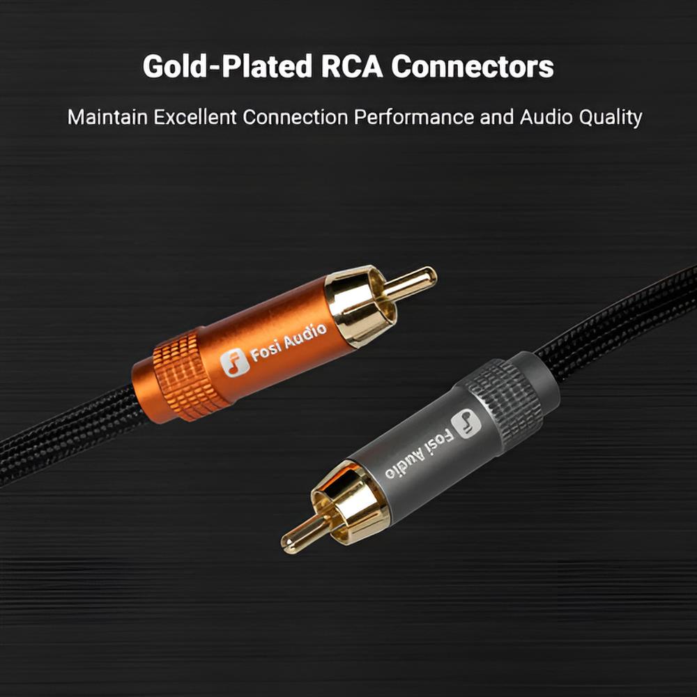 Pareja de Conectores RCA de 30cm para Equipos de Sonido – Fosi Audio
