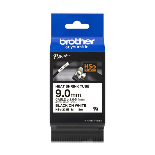 Brother Cinta rotuladora HSE-221E 8.8MMx1.51 metros black