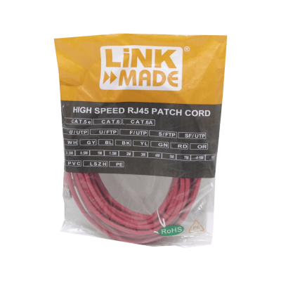 C6AR-100. LINKMADE 10 m Cat6a U/FTP Rojo LSZH Latiguillo de red moldeado multifilar