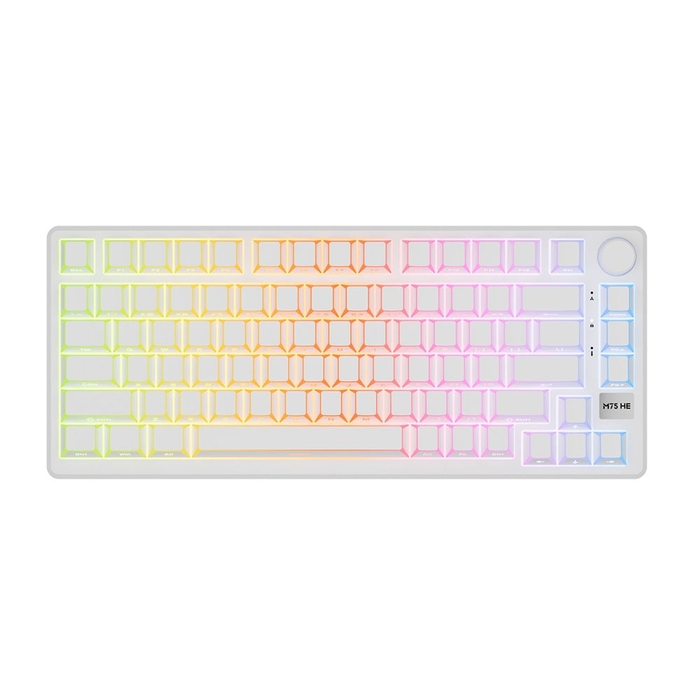 Teclado magnético para videojugadores RK Royal Kludge M75 HE Aurora con activación instantánea Rapid Trigger, frecuencia de sondeo de 8000 Hz y sensor de efecto Hall