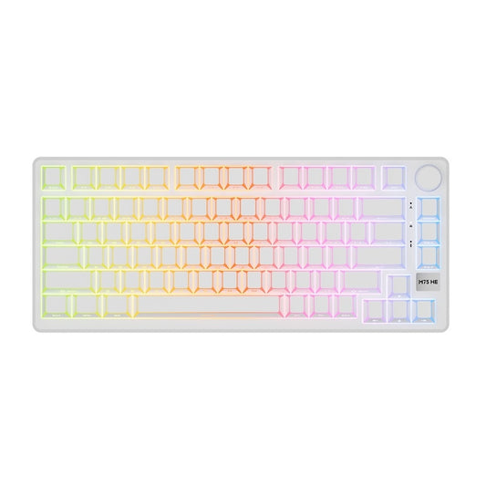 Teclado magnético para videojugadores RK Royal Kludge M75 HE Aurora con activación instantánea Rapid Trigger, frecuencia de sondeo de 8000 Hz y sensor de efecto Hall