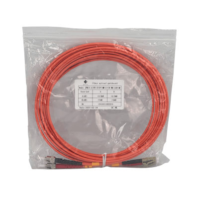JFMLT5. Latiguillo de fibra óptica multimodo OM1 LC-ST dúplex de 5 metros, cable de 3,0 mm 62,5/125 µm con cubierta LSZH
