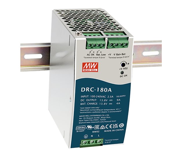 Fuente de poder riel DIN con UPS 180W DRC-180 - 27.6V / 27.6V