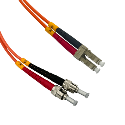 JFMLT5. Latiguillo de fibra óptica multimodo OM1 LC-ST dúplex de 5 metros, cable de 3,0 mm 62,5/125 µm con cubierta LSZH