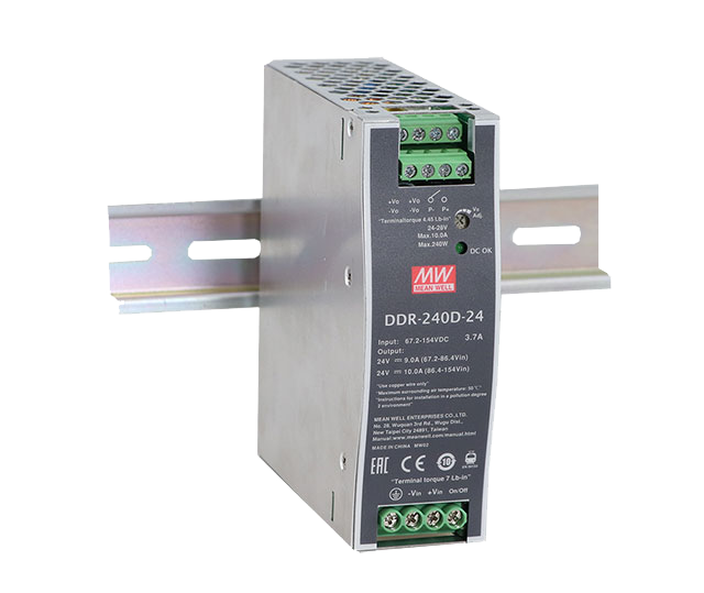 Conversor DC-DC riel DIN 240W DDR-240 - 16.8 a 33.6VDC - 48V