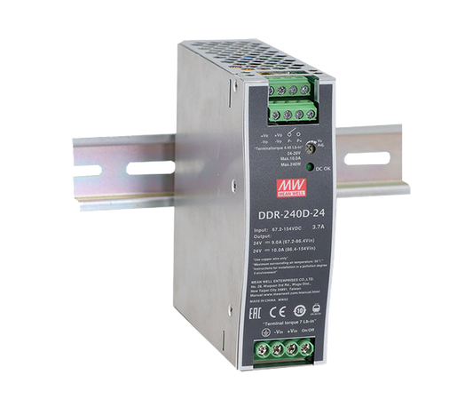 Conversor DC-DC riel DIN 240W DDR-240 - 33.6 a 67.2VDC - 24V