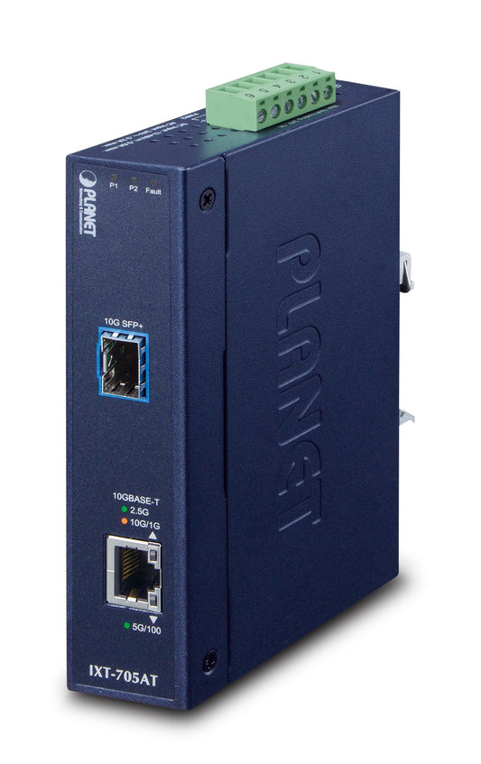 Conversor de Medios Industrial RJ45 a SFP+ 10G 10G/5G/2,5G/1G/100M