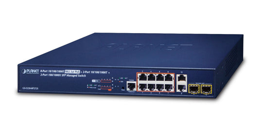 Switch Administrado L2+ 8 Puertos 10/100/1000T 802.3at PoE + 2 Puertos 10/100/1000T + 2 Puertos 100/1000X SFP
