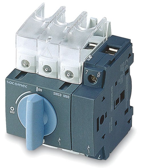 Interruptor - seccionador 3 polos 690VAC, modular, carril DIN o panel, SIRCO M (Socomec - Francia) - 40A