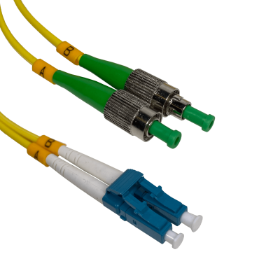 JFSHL1 Latiguillo de fibra óptica monomodo dúplex 1 metro FC/APC a LC/UPC 9/125µm 3mm