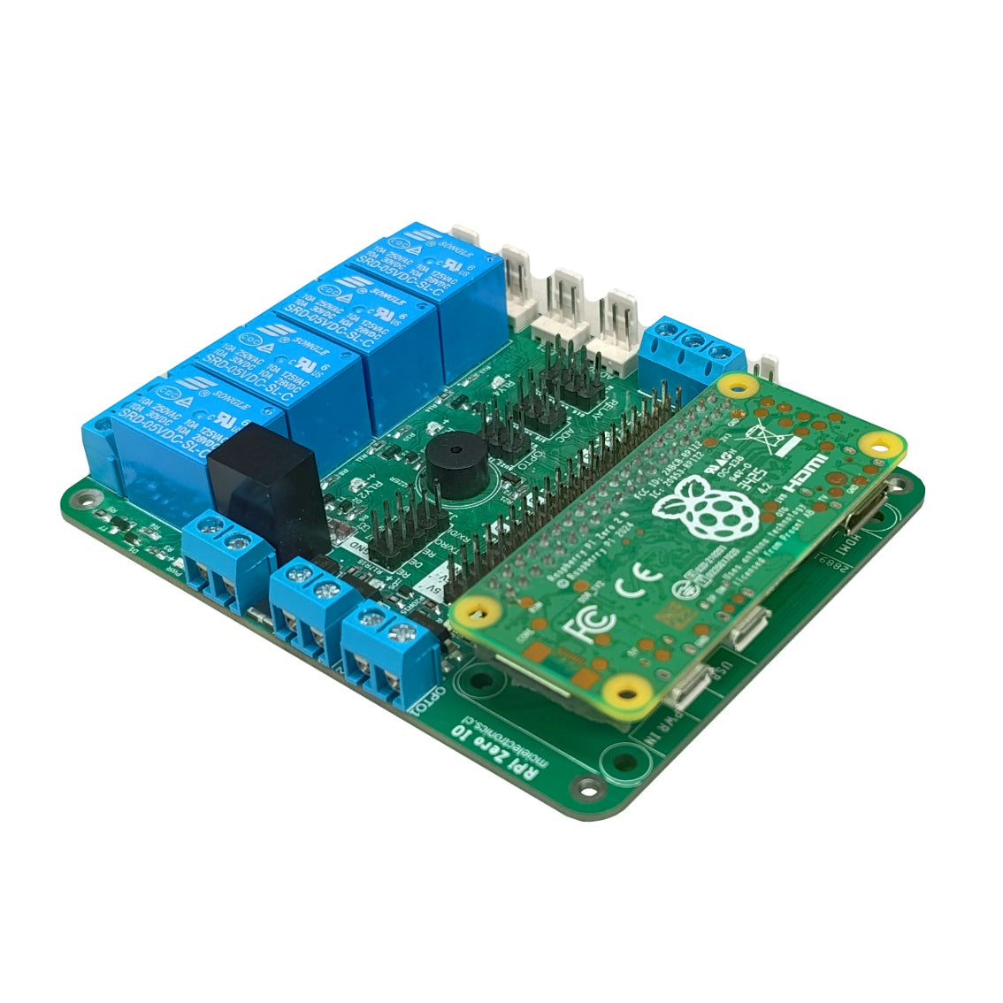 Expansión IO para Raspberry Pi Zero 2 W – Placa con Relés, Conversor ADC, Interfaz RS-485 e Ingresos 24V