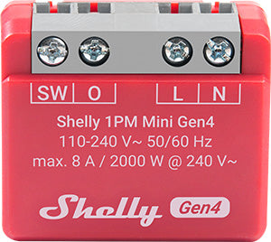 Shelly 1PM Mini Gen4 – Interruptor Inteligente Mini con Medición de Energía Wi-Fi/Zigbee/Bluetooth