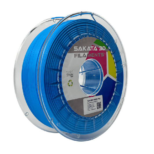 Filamento PLA de Alta Velocidad PRO Tonalidad Fluorescente Azul Claro 1.75mm 1kg – Sakata 3D