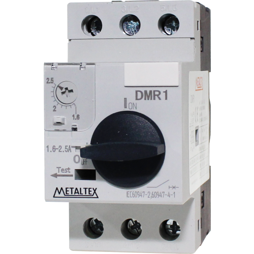 Guardamotor para maniobra y protección rotativo rangos 0.1 a 32A serie DRM1 - 1 ~ 1.6A
