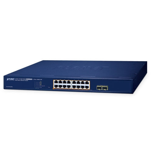 Switch Web Smart Ethernet de 16 Puertos 10/100/1000T 802.3at PoE + 2 Puertos 1000X SFP