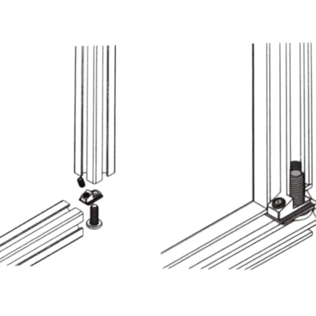 Conector de núcleo roscado para perfil de ranura T de 40 mm