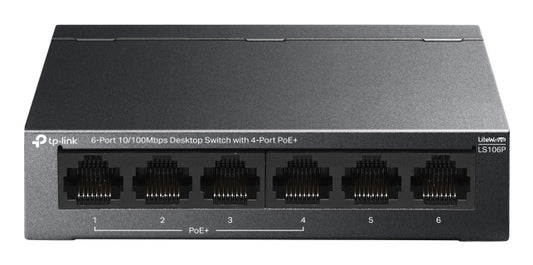 TP-Link LS106P switch No administrado L2 Fast Ethernet (10/100) Energía sobre Ethernet (PoE) Escritorio Negro