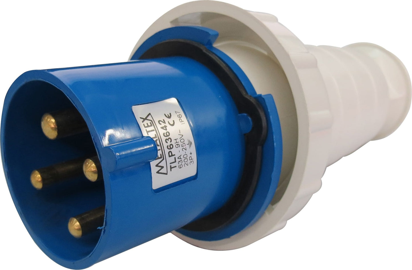 Enchufe industrial macho volante 220 a 250VAC 16 a 63A serie TLP - 16A - 3P+T - 9H