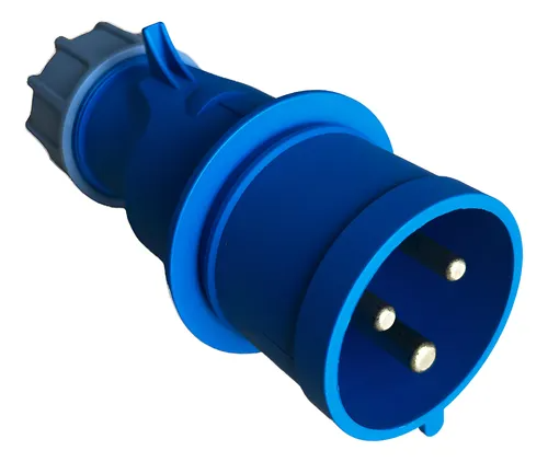 Enchufe Industrial Volante Macho 32A 2P+T 6H Azul / IP44