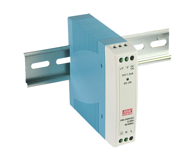 Fuente de poder Riel DIN 10W plástico MDR-10 - 15V