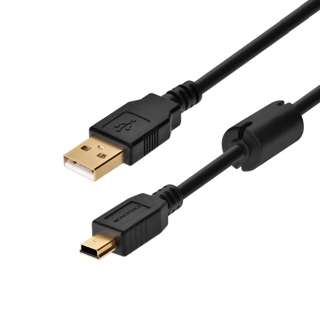 Cable USB a Mini USB de Alta Calidad Monoprice con Conectores Bañados en Oro – 3 metros