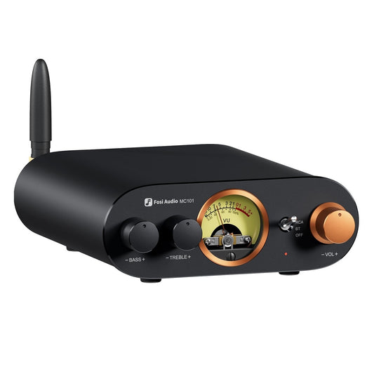 Amplificador Estéreo de Audio con Conectividad Bluetooth e Indicador VU – Fosi Audio MC101