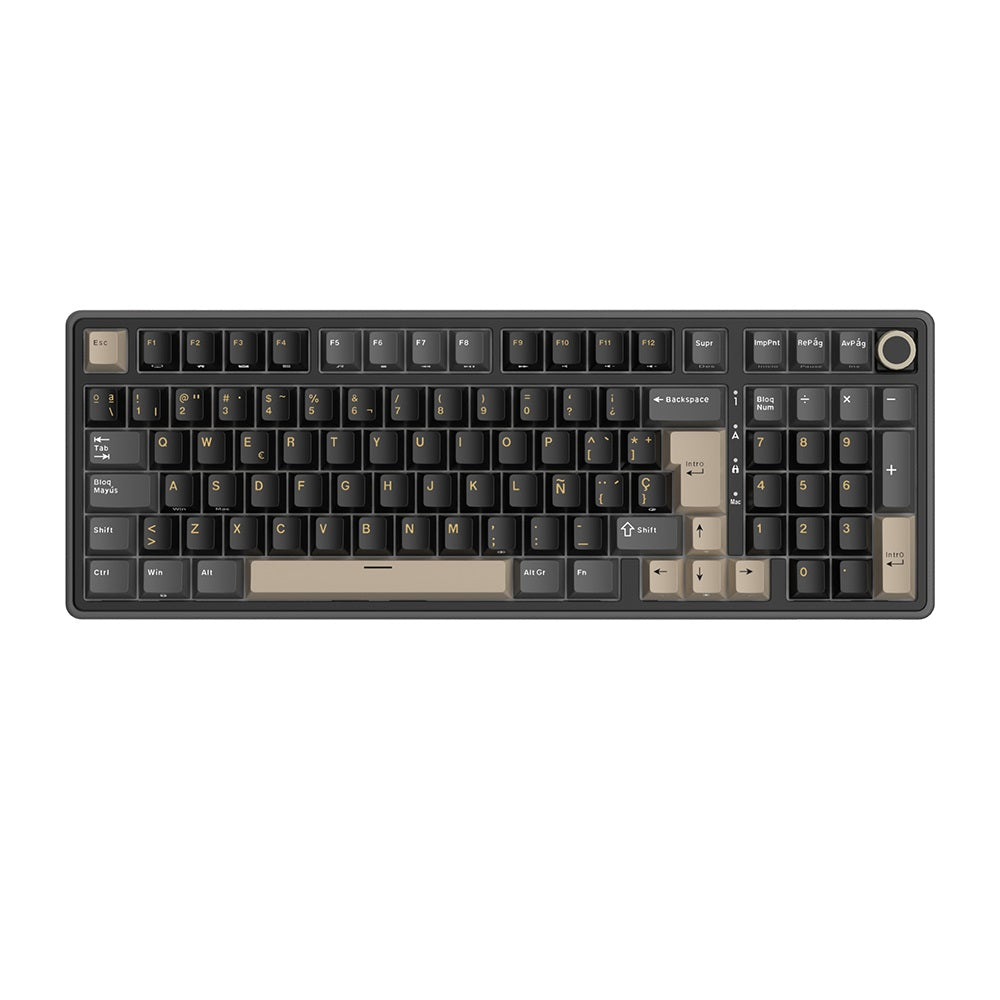 Teclado de Switches Mecánicos Royal Kludge RK R98 Pro Phantom con Distribución de 98 Teclas, Idioma Español, Iluminación RGB, Switches Cream Intercambiables en Caliente y Conexión USB-C
