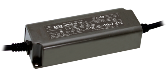 Driver LED plástico corriente dimmer 3 en 1 PFC 60W IP67 NPF-60D - 1250mA