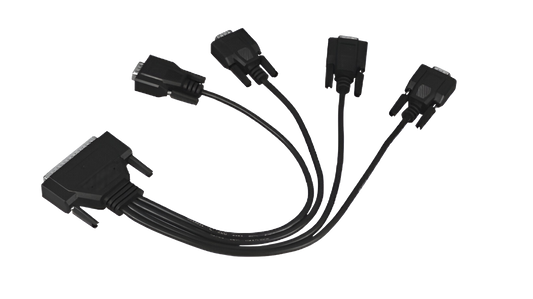 30cm Male DB-37 to 4x Male DB9 Cable