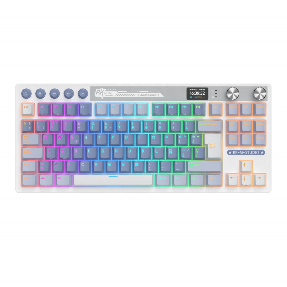 Teclado de switches mecánicos sin cable RK M87 Ocean Blue formato reducido 80% TKL distribución española – Royal Kludge
