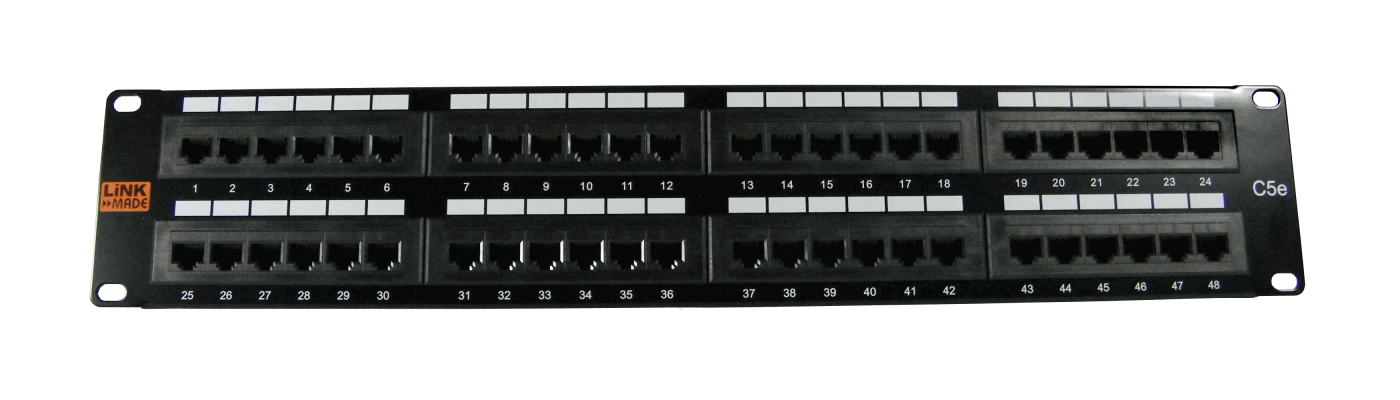 PP548L LINKMADE 48 puertos RJ45 CAT5E UTP Panel de parcheo 2U Certificación UL