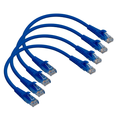 CP6A-03-4. LINKMADE 4 unidades de cable patch CAT6 azul LSZH inyectado multifilar de 30 cm (4 x 0,3 m)