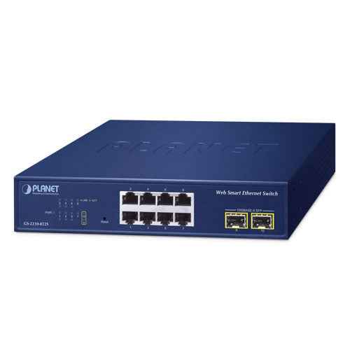 Switch Web Smart Ethernet de 8 Puertos 10/100/1000T + 2 Puertos 1000X SFP