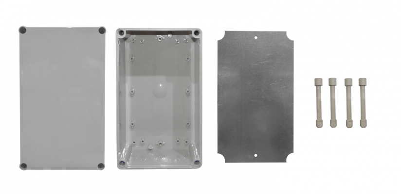 TJ-AG-1525-1. TIBOX 150x250x130mm Cubierta-Gris Caja Gris Plástica IP66 RoHS