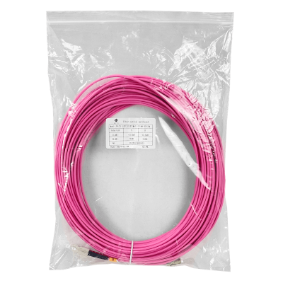 JF4LC25. Latiguillo de fibra óptica dúplex multimodo OM4 de 25 m, conectores LC-SC, cubierta LSZH, cable de 3,0 mm, núcleo 50/125 µm