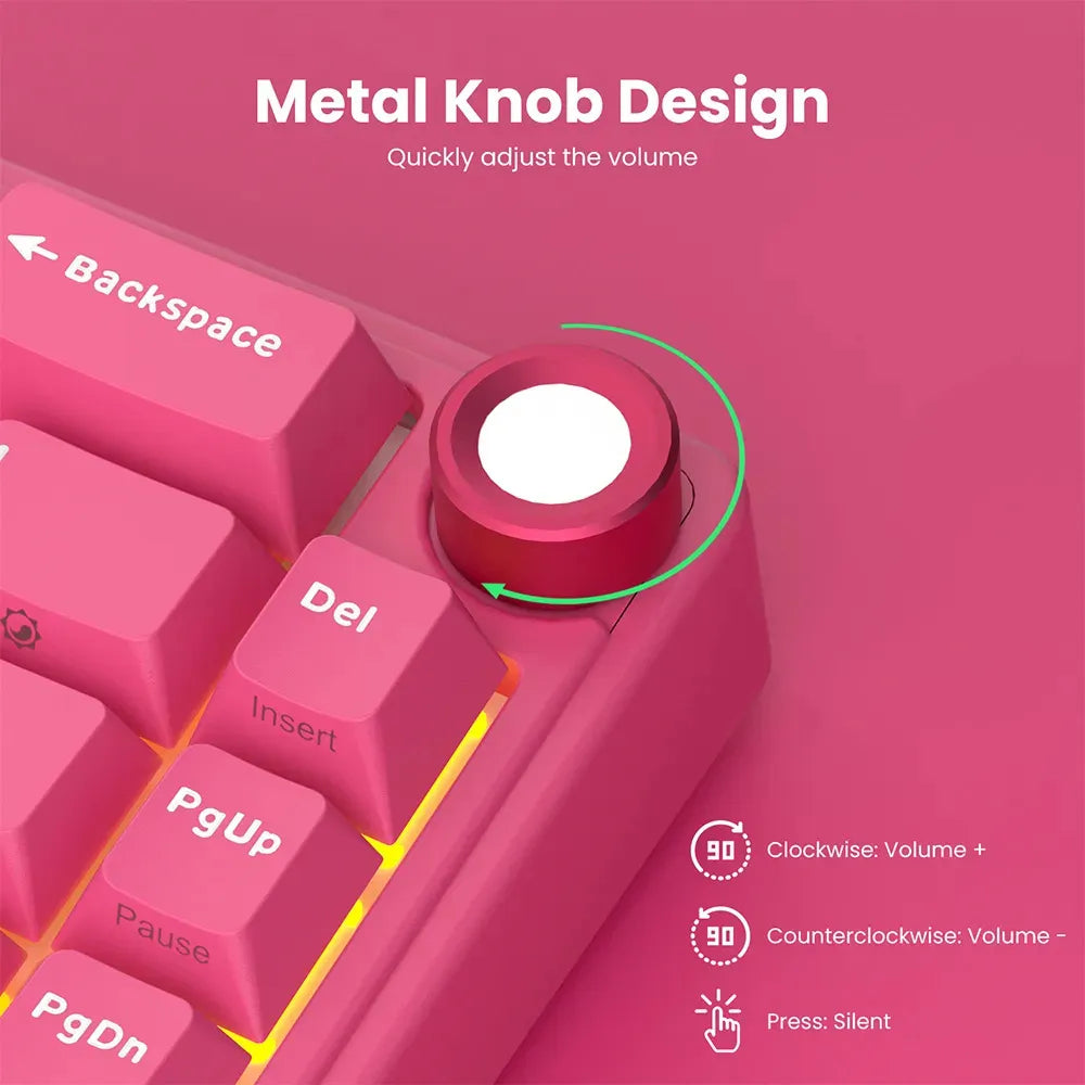 Teclado mecánico RK R65 Berry Red formato 65% en español con iluminación RGB de Royal Kludge