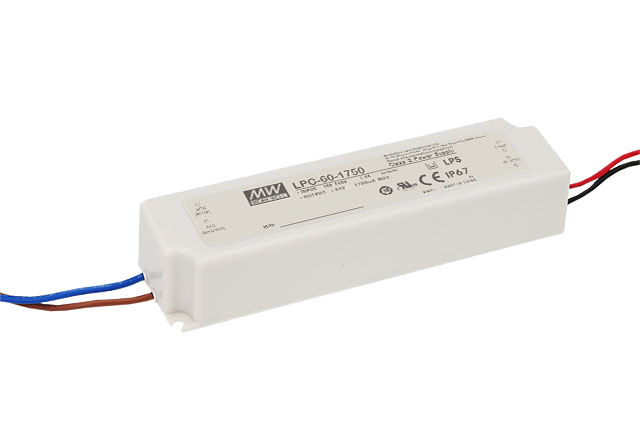 Driver LED plástico corriente 60W LPC-60 - 1050mA (comúnmente usado)