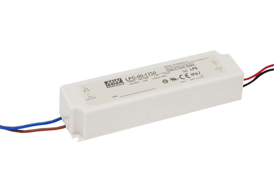 Driver LED plástico corriente 60W LPC-60 - 1050mA (comúnmente usado)