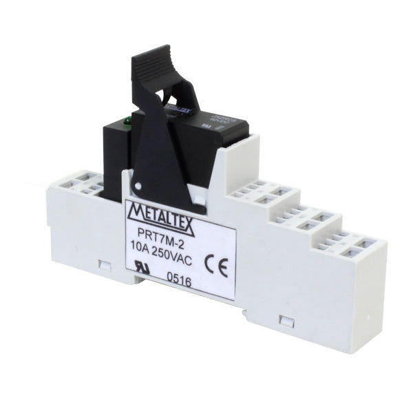 Interfaz de relé riel DIN libre mantenimiento 8A DPDT serie PRXM - 24VDC