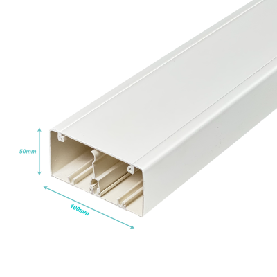 QN1W LINKCHIP Conducto PVC 100x50mm Blanco Divisor y Cubierta 2 metros CC-10050-W.