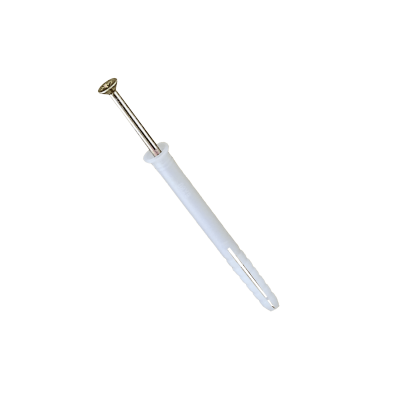 TARUGO-7. Fijación de nylon para bloques huecos, 100 unidades, dimensiones 6x80 mm, clavo con anclaje incluido