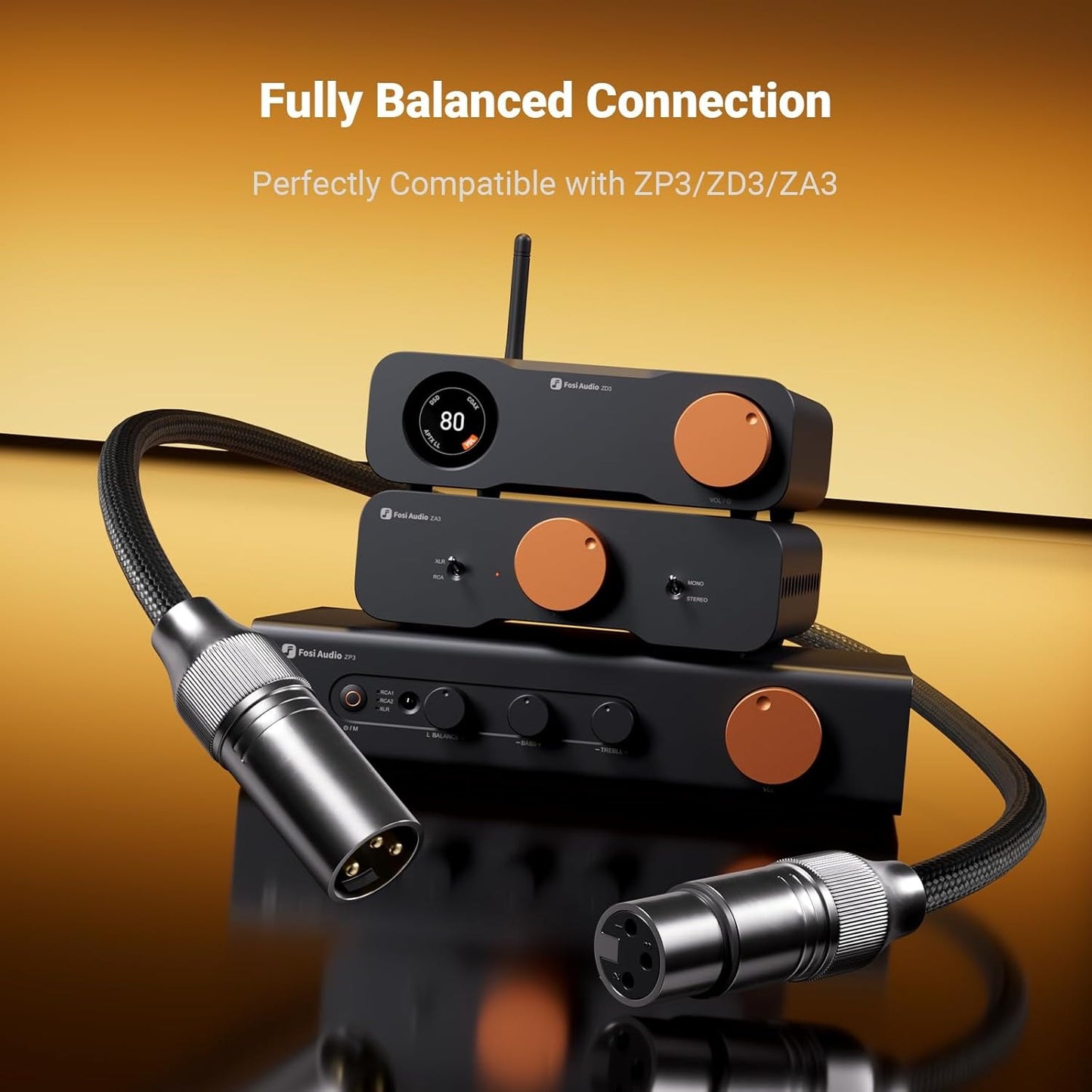 Pareja de Conectores XLR para Equipos Sonoros 1.2m/3.9ft – Fosi Audio