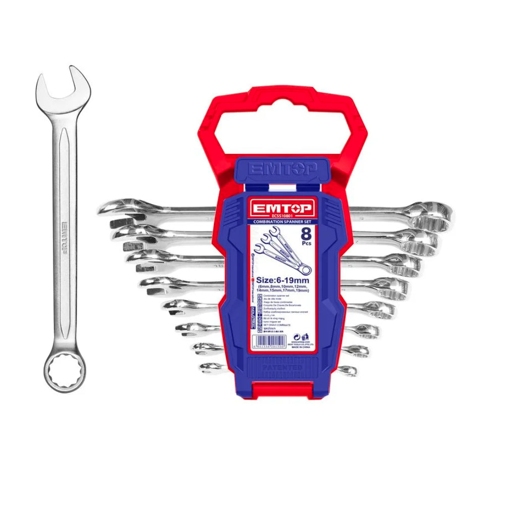 Conjunto de 8 Llaves Boca Estriada 6 a 19 – Emtop